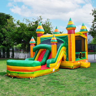  JumpOrange Fiesta Commercial Grade Inflatable Bounce House & Water Slide for Kids (with Pool and Blower)