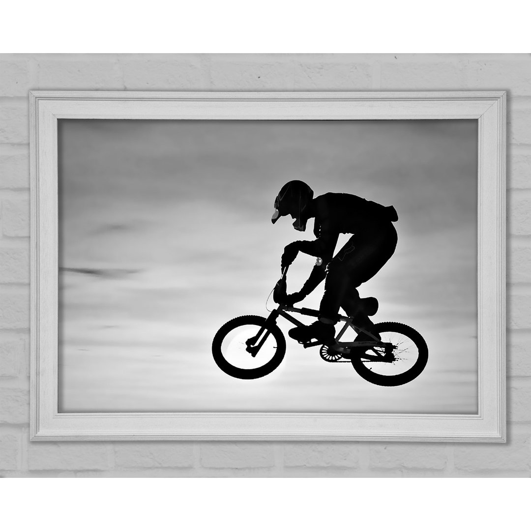 BMX Jump B N W - Einzelne Bilderrahmen Kunstdrucke