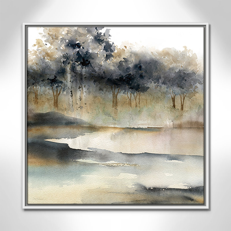 Collection Silent Waters Silent Waters I par Carol Robinson, H 25,5 po x l 25,5 po x P 2 po, Blanc