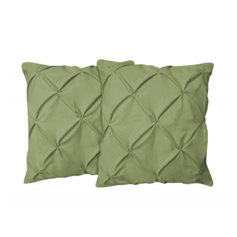 400TC Cotton Pintuck Sateen Solid Euro Sham, 28"H x 28"W, Sage