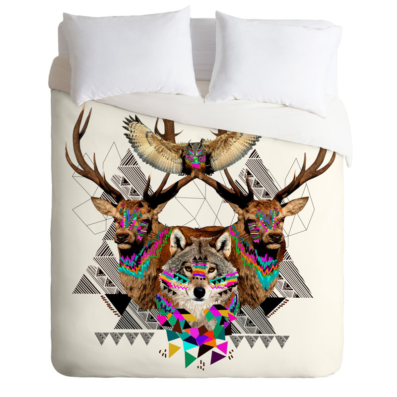 Ensemble de housse de couette Forest Friends, Housse de couette simple / simple TG et 1 taie dé