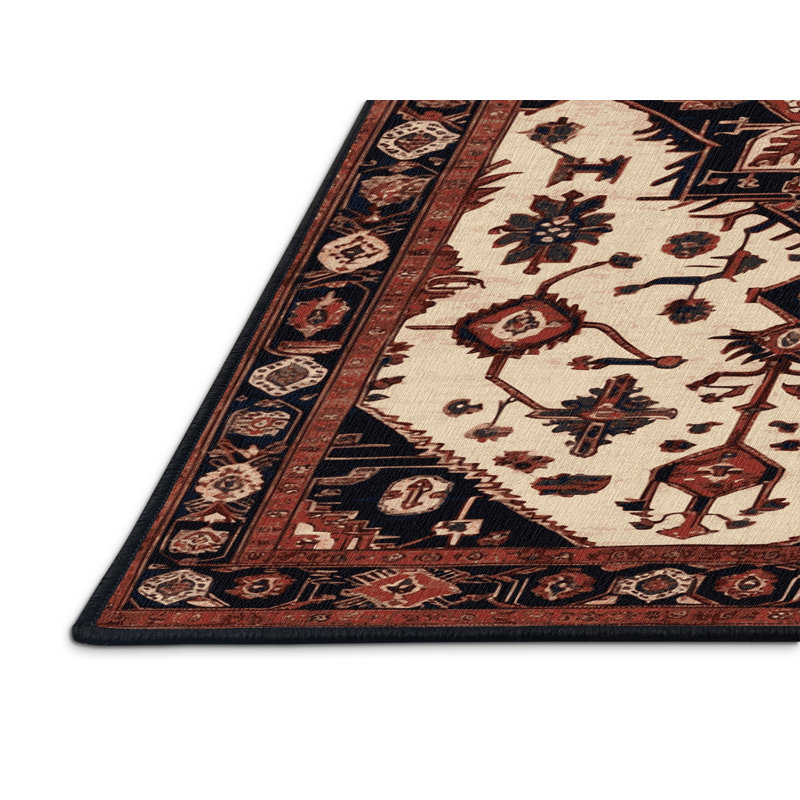 Machine Washable Turkish Brown Area Rug, Rectangle 6' x 9'