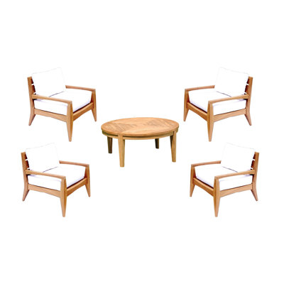 Noida Outdoor 5 - Piece Teak Conversation Set