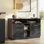 Classeur latéral à 4 tiroirs Adonia avec serrure, multiprise et tablettes de rangement pour bureau personnel