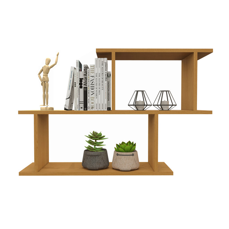 Kachet 2 Piece Square Cube Shelf, Brown