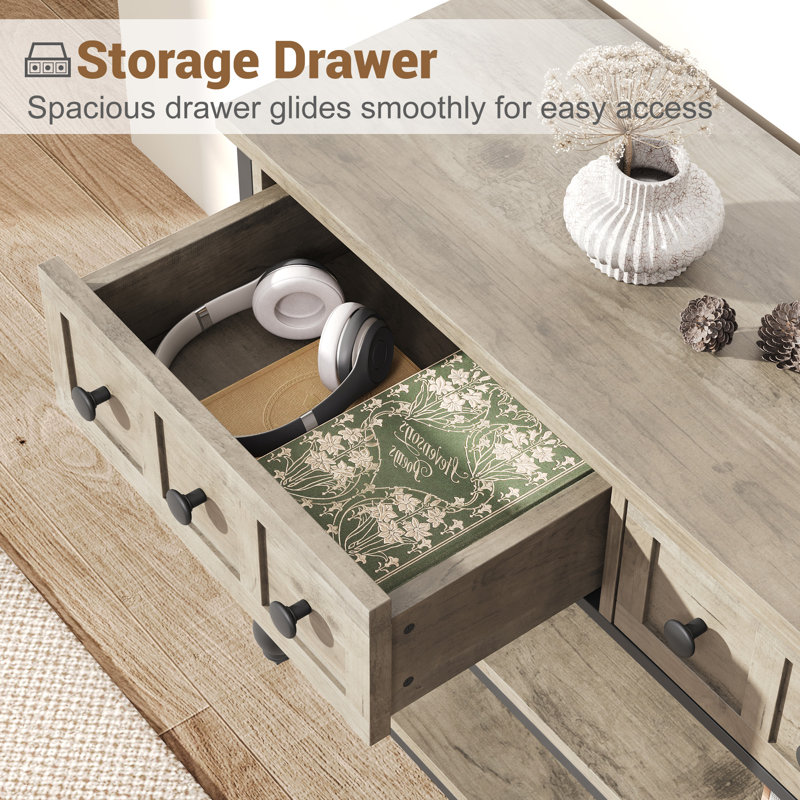 52.56" Console Table With 3 Drawers