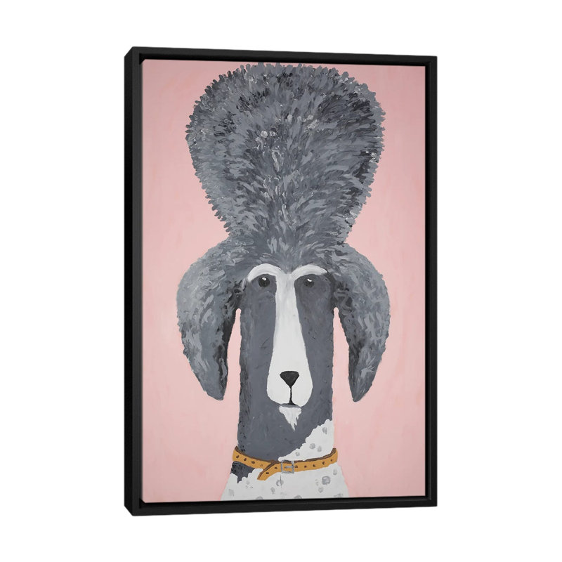 King Poodle - Framed Wall Art Print, 26" H x 18" W, Framed Print without Mat, Black