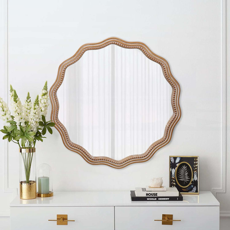 Wavy Round Wall Mirror