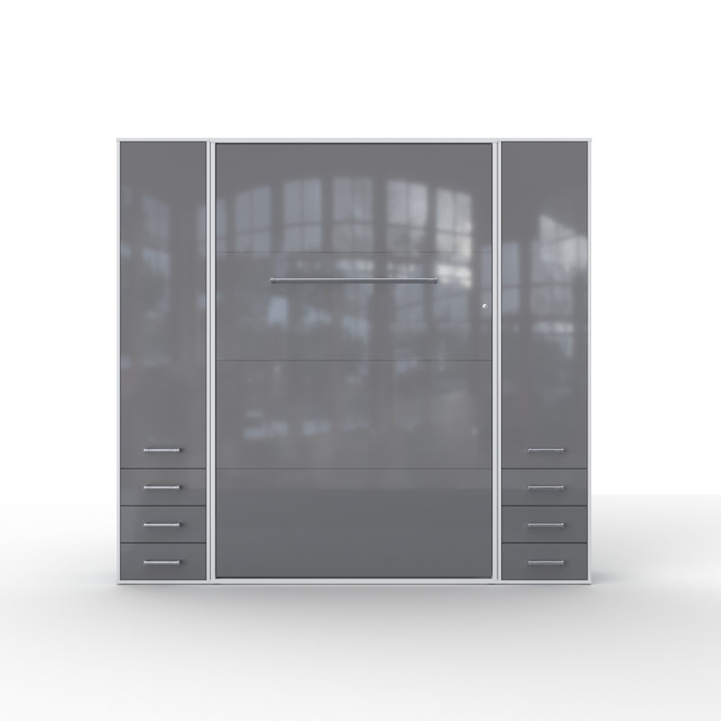 Ayvri Murphy Bed, White/Light Grey