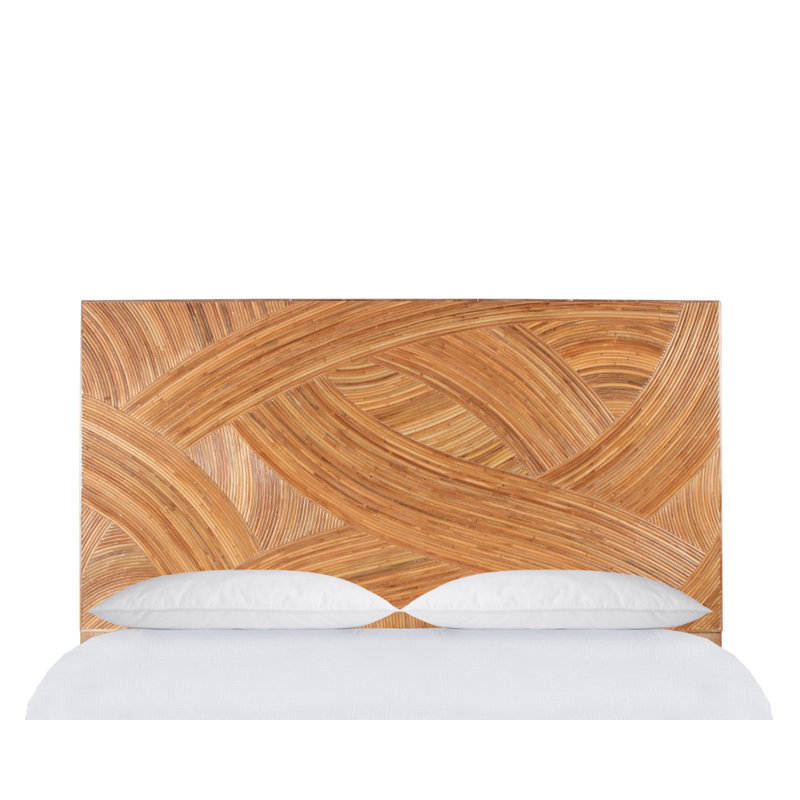 Swirl Rattan Headboard, Natural, Queen