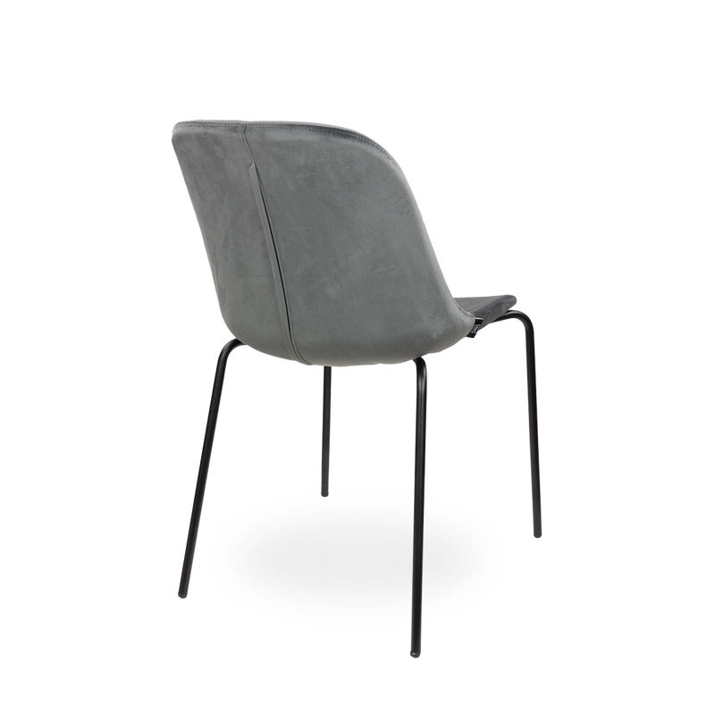 Upholstered Dining Chair, Black, Grey