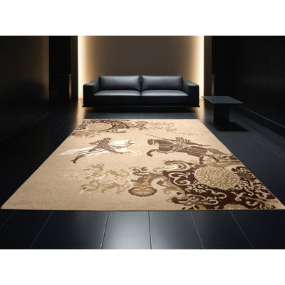 Tapis brun doux et moelleux à motif de javelot