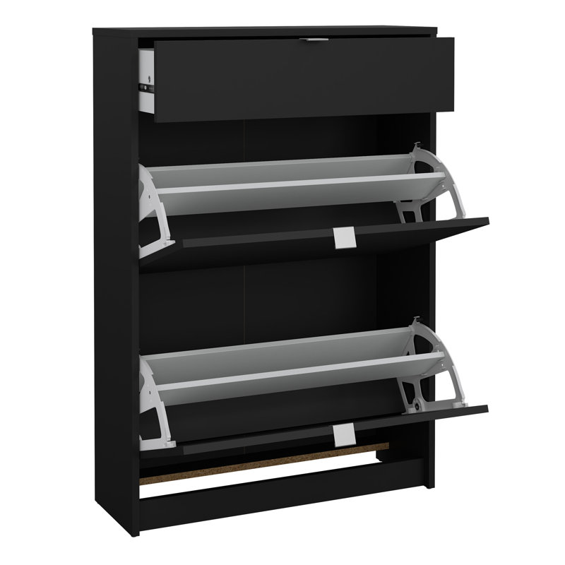 12 Pair Shoe Storage Cabinet, Black