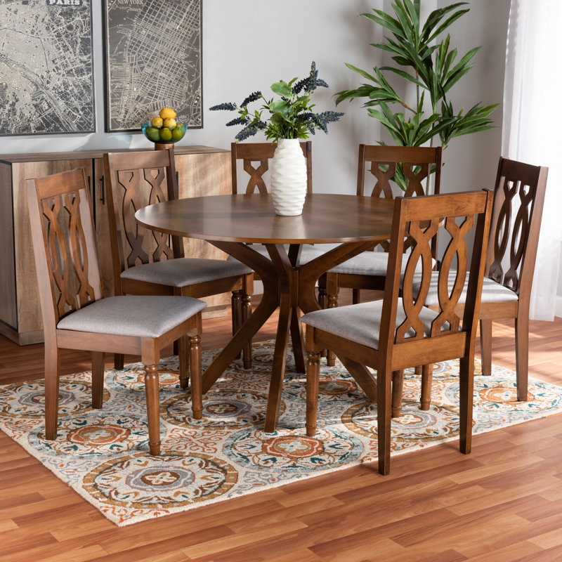 Ensemble repas pour 6 personnes Rizzo, Walnut Brown
