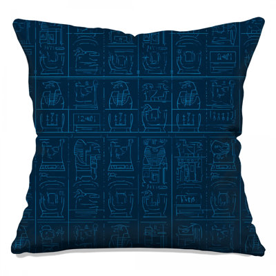 Egyptian Hieroglyphic Symbols Double Sided Throw Pillows