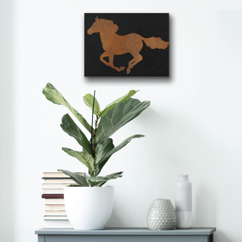 Art mural en verre épique «Equine 1 Industrial» par James Wiens, 16 po x 12 po
