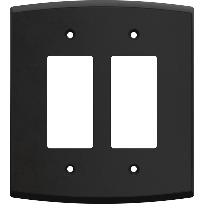 Franklin Brass Soft Arch 2-Gang Oversized Decorator/Rocker Wall Plate, Black