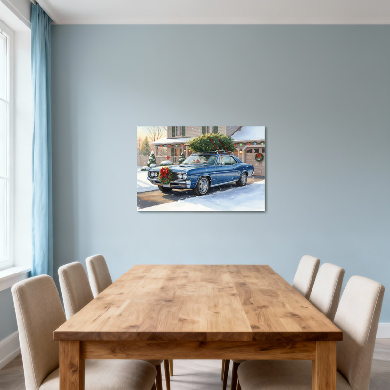 Arbre de Noël voiture bleue