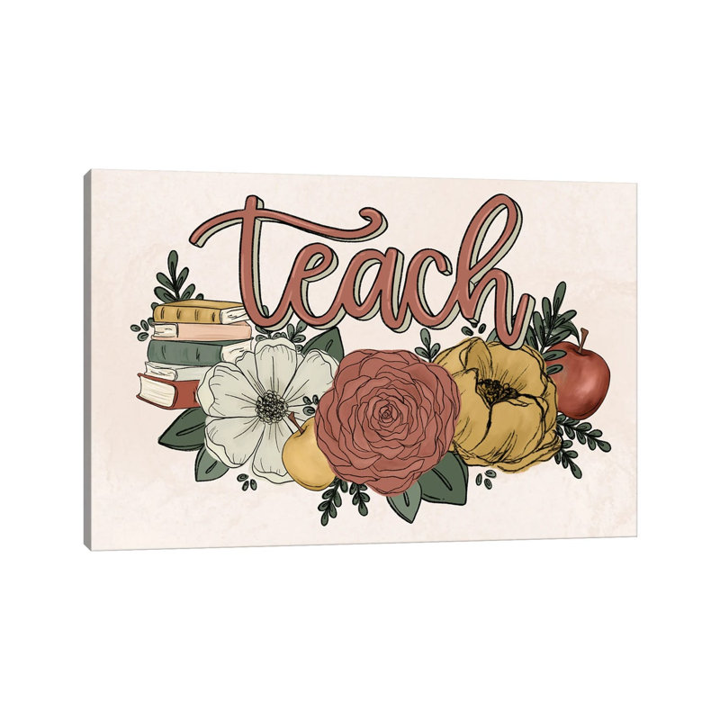 Teach Florals by Katie Bryant - Wrapped Canvas Gallery-Wrapped Canvas Giclée, 20.32 cm H x 30.48 cm W