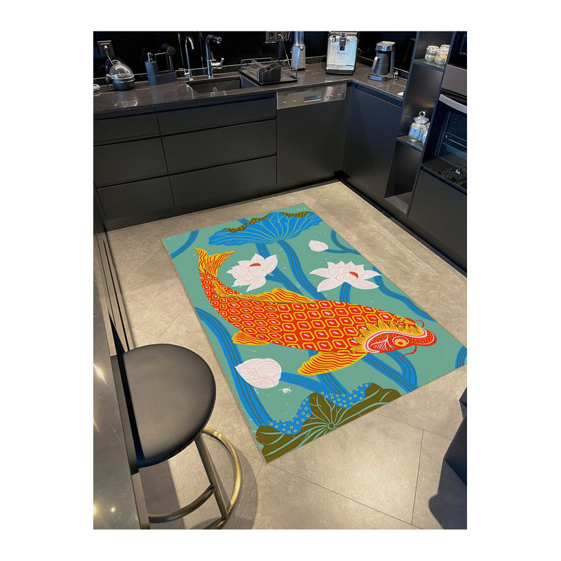 Tapis décoratif multicolore, Rectangle 3 pi 3 po x 4 pi 11 po 