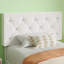 White Twin Size Velvet Upholstered Platform Bed Frame With Diamond Tufted Headboard-244762605-205811838