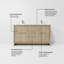 Meuble-lavabo double en acacia rustique 60 po X P 20 po D, plateau en quartz blanc et robinet en or rose-117978898-117978905