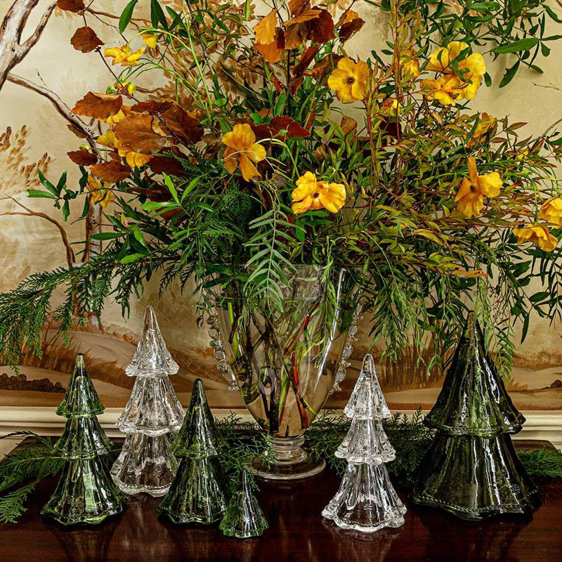 3 Piece Berry & Thread Tree Set, 9.5" H x 4.5" W x 4.5" D, Clear