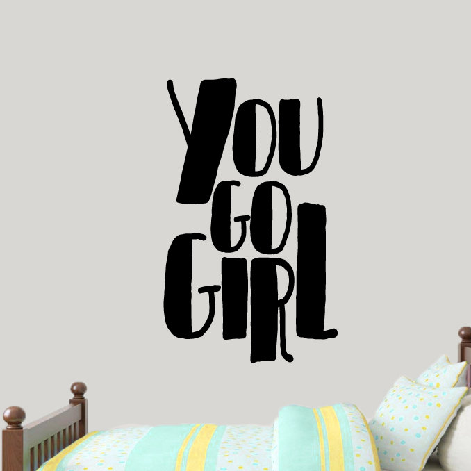 Décalcomanie murale "you go fille", Noir
