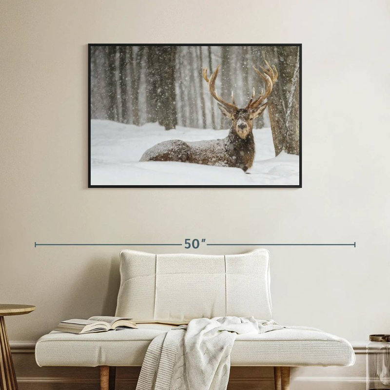 Brampt Snow Covered Elk, 27" H x 40" W