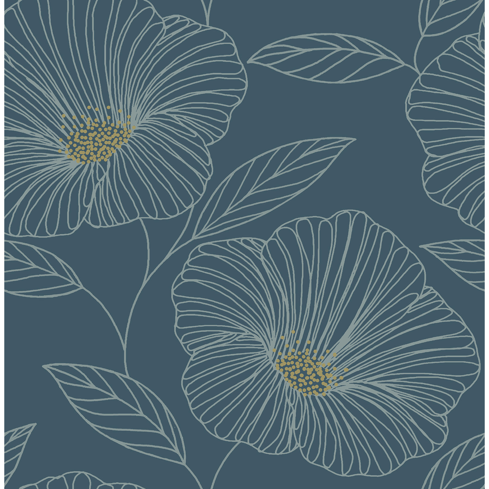 Mistral Mythic Floral Wallpaper Sample, Blue