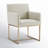 Tibbie Upholstered Dining Arm Chairs with Metal Legs