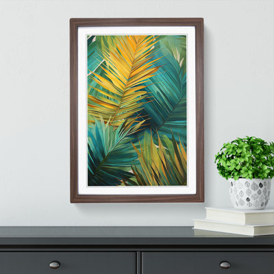 Palm Leaf Contemporary - Single Picture Frame Print on Wood