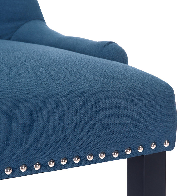 Wren 24" Counter Stool (Set of 3), Teal Linen/Black Frame
