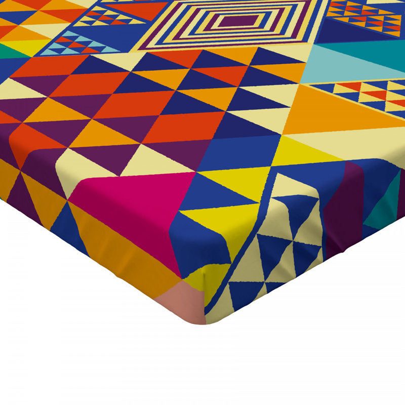 Microfiber Geometric Fitted Sheet, Full Fitted Sheet
