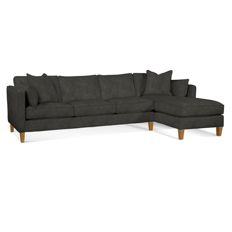 Lenox Chaise Sectional, Brown Geometric, 0456-33, Right Hand Facing, Honey
