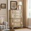 Commode 5 tiroirs Mitcheldean en ivoire doré