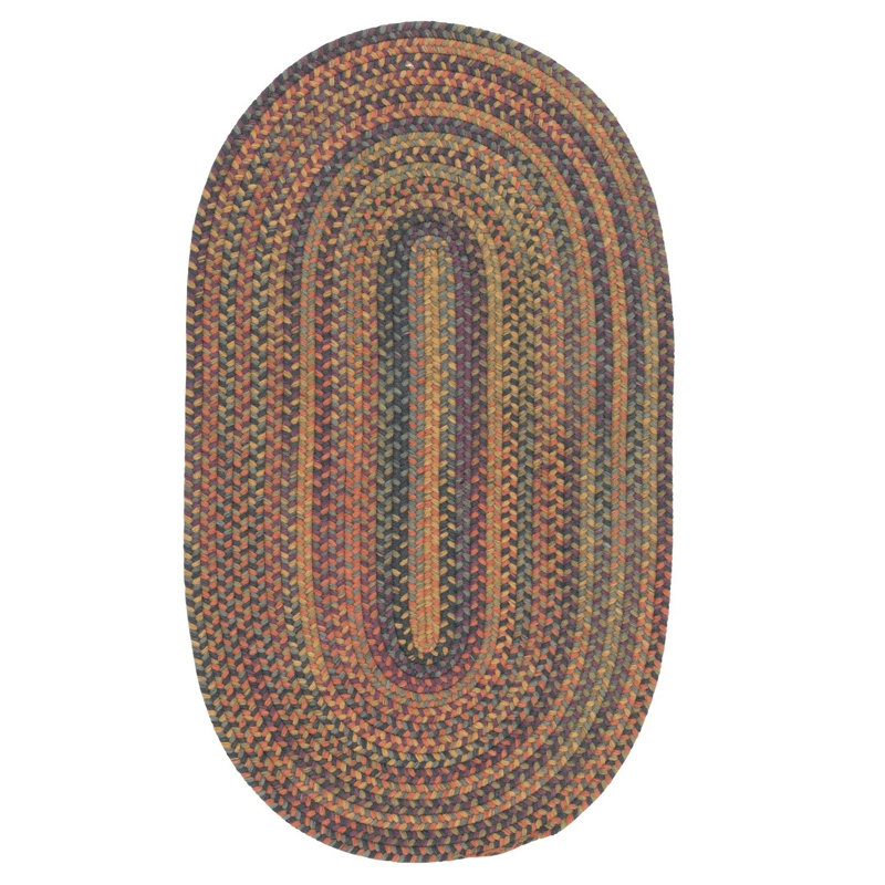 Tapis brun en laine tressé Nourdan, Ovale 12 pi x 15 pi