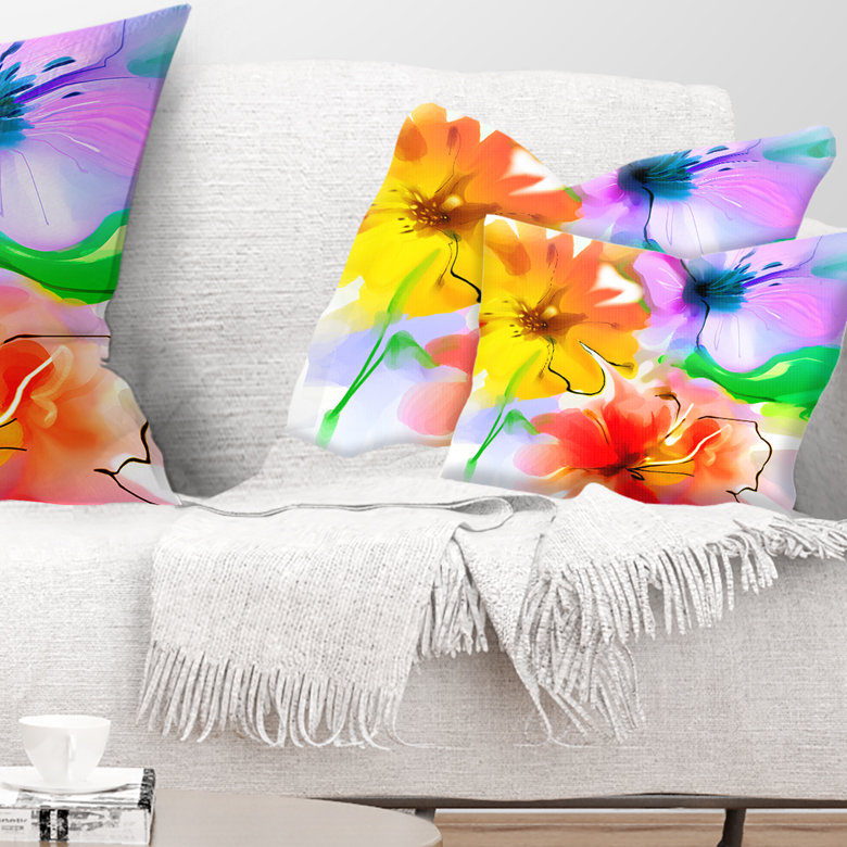 Coussin lombaire floral de fleurs colorées
