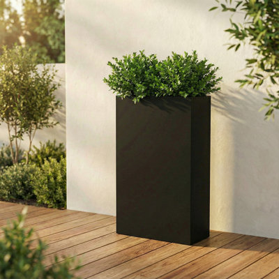 Jardinières rectangulaires en métal pour plantes d'extérieur