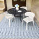 Riane Blue Checkered Patio Indoor/Outdoor Area Rug