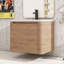 Meuble-lavabo flottant 24 po avec porte à fermeture douce et lavabo en céramique - Conception moderne peu encombrante, assemblage facile KD, contreplaqué durable-1024181285
