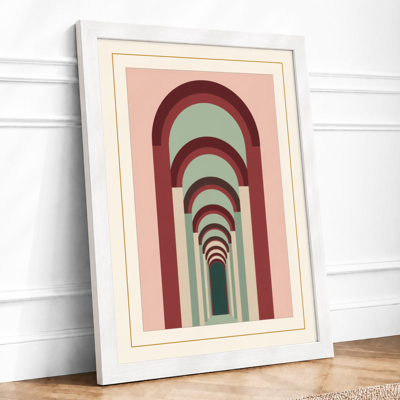 Receding Archways Geometric - Print, A1 - 84.1 x 59.4 cm, White