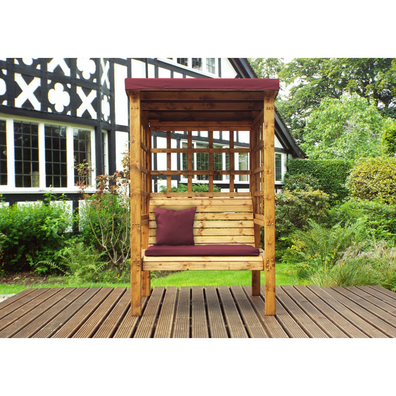Freeman Solid Wood Outdoor Bench, Burgundy