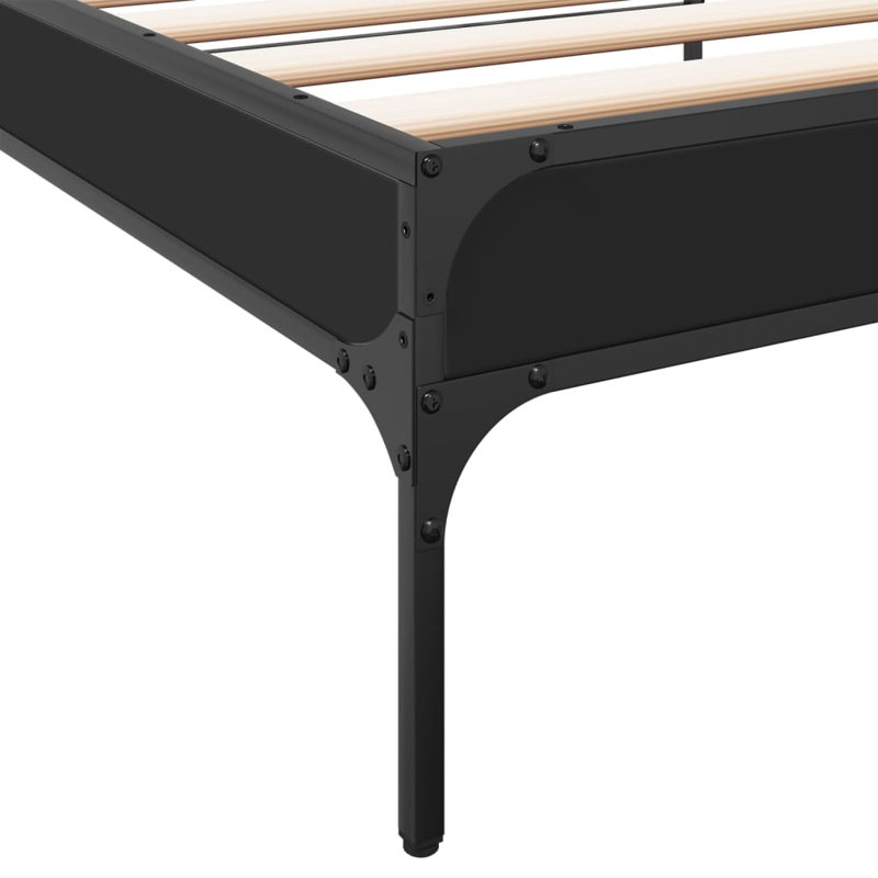 Vidaxl Bed Frame Metal, Black, 100 x 200cm
