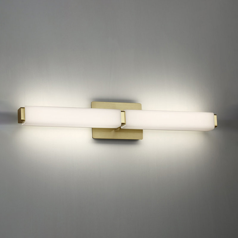 Vogue 1 - Light LED Flush Mounted Sconce, 3000K, Brushed Brass, 5" H x 39" W x 3" D