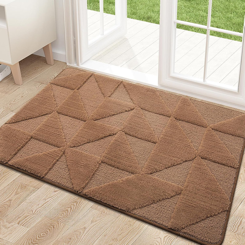Door Mats Indoor, Machine Washable, Brown, 60 cm W x 90 cm L