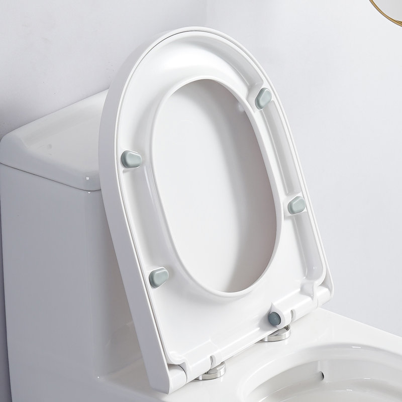 Siège de toilette blanc 18 po x 14 po avec couvercle à fermeture douce KDK Home, accessoire de toilette UF avec fermeture silencieuse