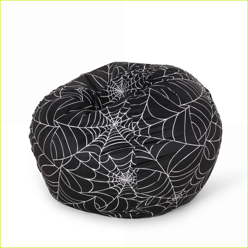 Fauteuil à billes 3 pi en toile d'araignée | Noir blanc | Rond