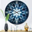 Horloge murale turquoise et blanche Fractal Flowers VI-93381457