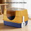 Bac à litière fermé pour chat avec pelle, bac à litière pour chat et multi-chats, anti-fuite, antiadhésif (orange)-1739697723